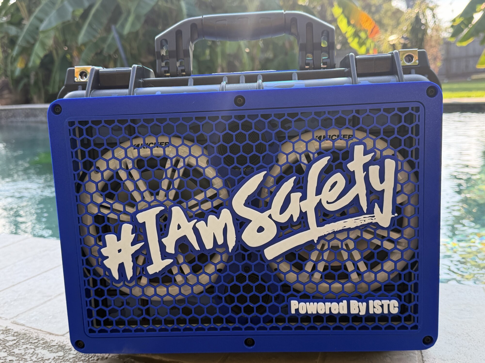 BoomCustoms #IAmSafety Blue Camo Custom Hard Case Boom Box